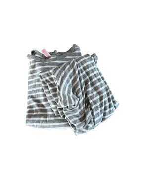 Cozy Women's Striped Pajama Top - Gray/White